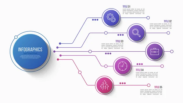 Vector 5 opções gráfico de estrutura infográfico —  Vetores de Stock