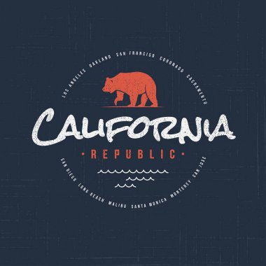 California Cumhuriyeti. T-shirt ve giyim tasarım