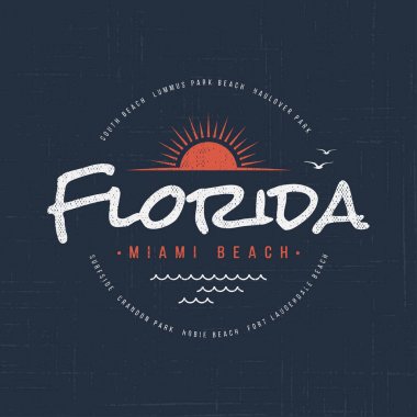 Florida Miami beach. T-shirt ve giyim tasarım