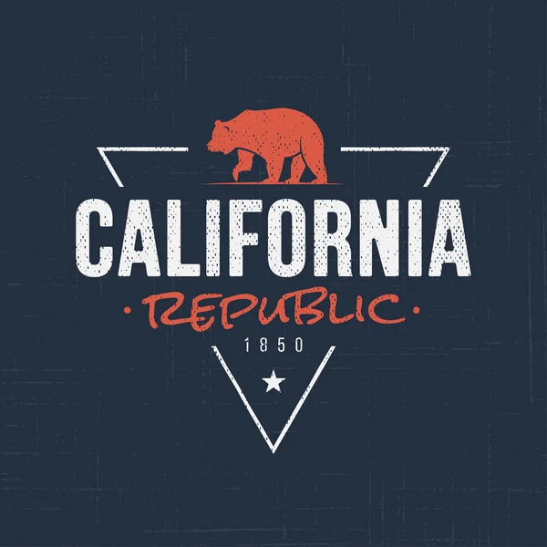 California republic. T-shirt and apparel design — Stock Vector