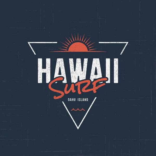 Surfer à Hawaï. T-shirt et conception de vêtements — Image vectorielle