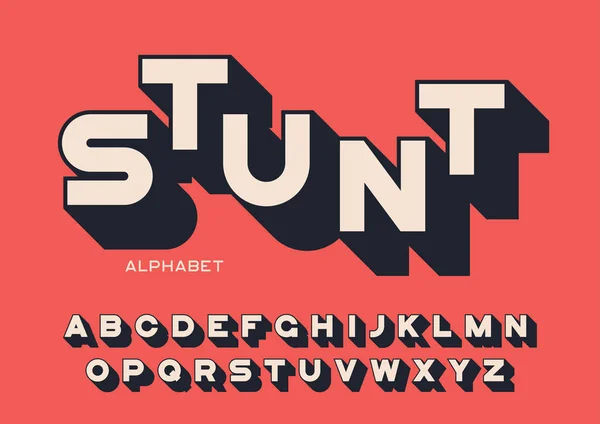 Style sans serif lettres audacieuses avec ombre longue — Image vectorielle