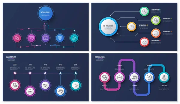 Jeu d'options vectorielles 5 infographies — Image vectorielle