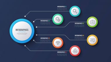 Vektör 6 seçeneği Infographic tasarım, yapı grafik, presentati