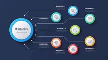 Vektör 7 seçenekleri Infographic tasarım, yapı grafik, presentati