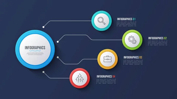 Vector 4 opções de design infográfico, gráfico de estrutura, presentati —  Vetores de Stock