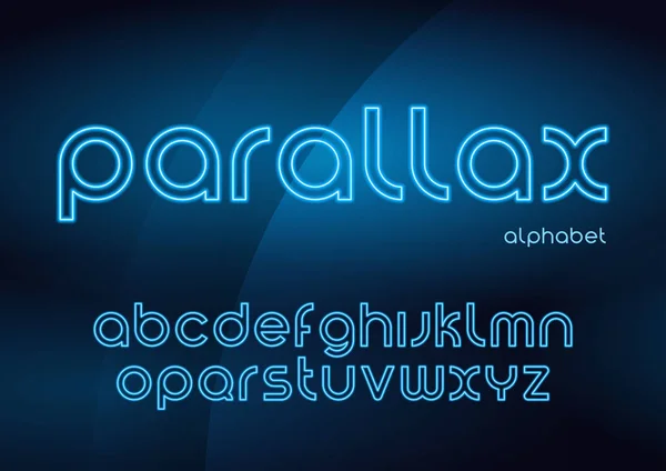 Alfabet, letters, parallax vector lineaire neon lettertypen, lettertype, — Stockvector