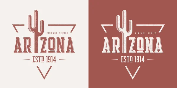 Arizona état texturé vintage vecteur t-shirt et design de vêtements — Image vectorielle