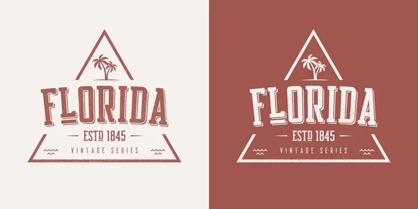 Florida staat getextureerde vintage vector t-shirt en kleding ontwerp — Stockvector