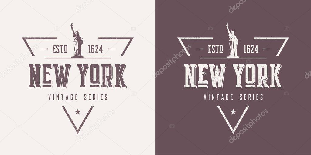 New York textured vintage vector t-shirt and apparel design, typ