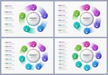 Dönen grafik şablonları ile 5 6 7 8 daire seçenekleri. Küresel swa