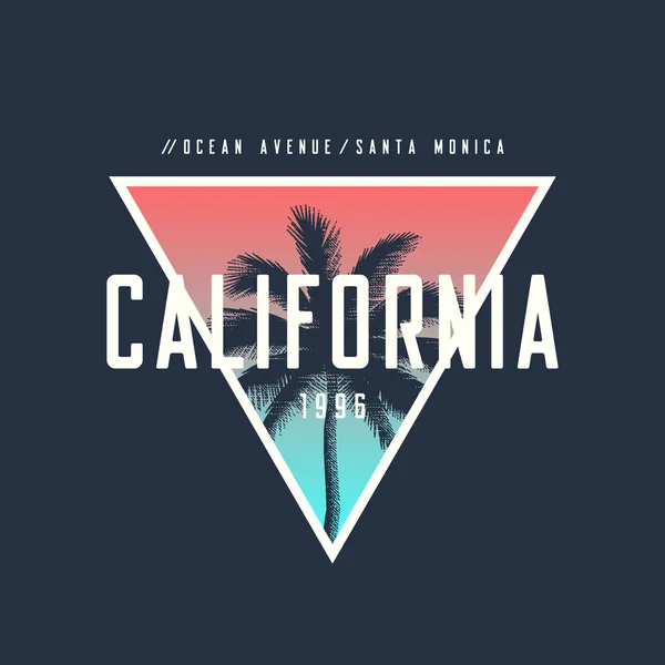 California Ocean Avenue pólót és ruházat design durva pa — Stock Vector
