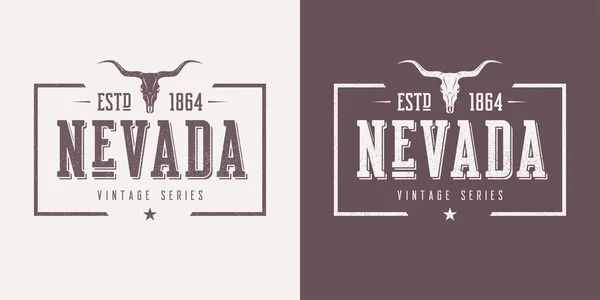 Nevada stato testurizzato vintage vettore t-shirt e abbigliamento design , — Vettoriale Stock