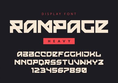 Rampage, parçalı yazı vektör modern ağır ekran yazı tipi adı,