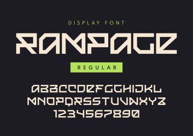 Rampage, parçalı typefac vektör modern normal ekran yazı tipi adı