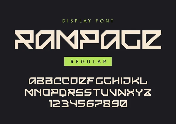 Vector moderno regular display font named Rampage, blocky typefac — Archivo Imágenes Vectoriales