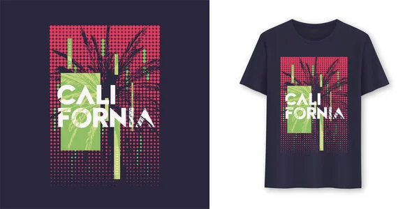 Califórnia elegante gráfico geométrico t-shirt vetor design, cartaz, tipografia —  Vetores de Stock