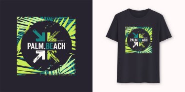 Palm Beach Florida stil tişört vektör tasarımı, tipografi