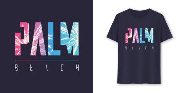 Palm Beach Florida stil tişört vektör tasarımı, poster, tipografi