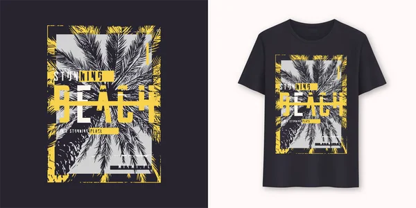 Florida prachtige strand stijlvolle grafische t-shirt vector ontwerp, typografie — Stockvector