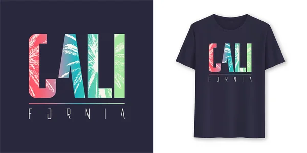 California stylish graphic t-shirt vector design, poster, typografie — Stockový vektor