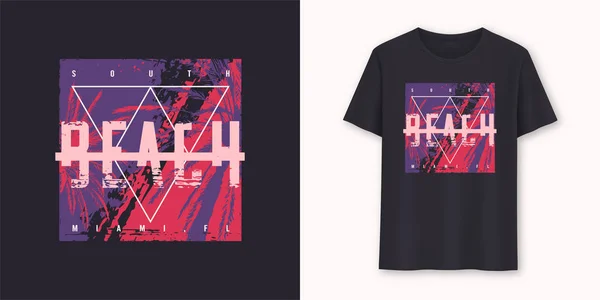 South beach Miami stijlvol grafisch t-shirt vector design, typografie — Stockvector