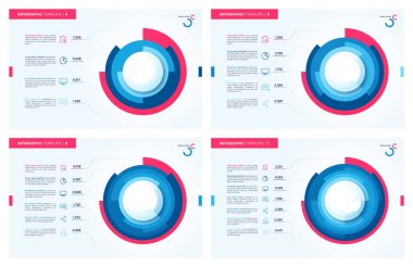 Vektör bilgi çemberi çizelgeleri. 4567. seçenek