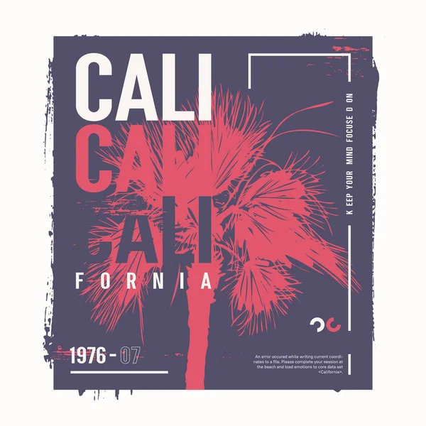 California vector graphic t-shirt design, poster, print — 스톡 벡터