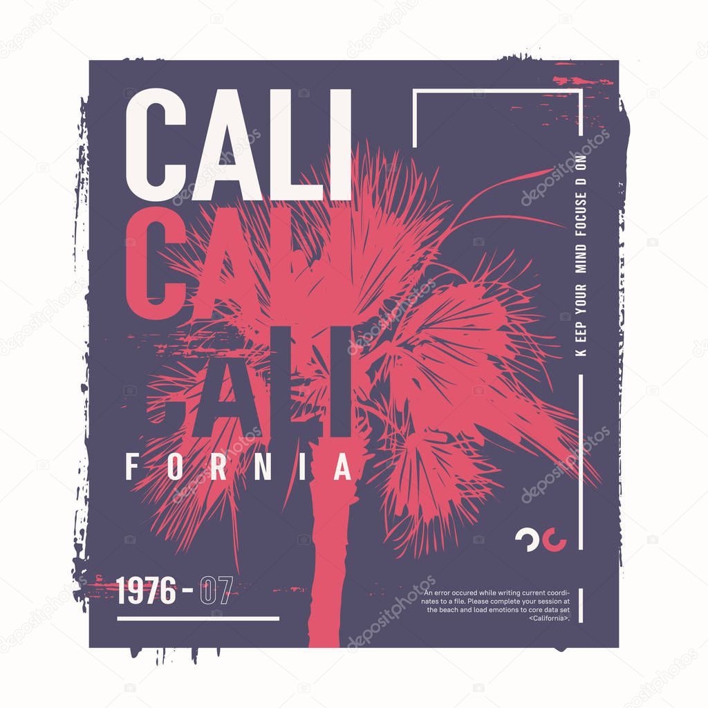 California vector graphic t-shirt design, poster, print
