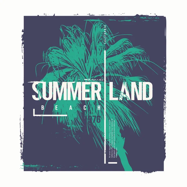 Summerland California vector graphic t-shirt design, poster, stampa — Vettoriale Stock