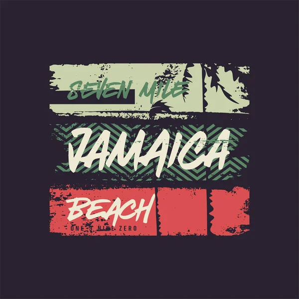 Diseño de camiseta gráfica vectorial, póster, impresión sobre el tema de vacaciones en Jamaica — Vector de stock