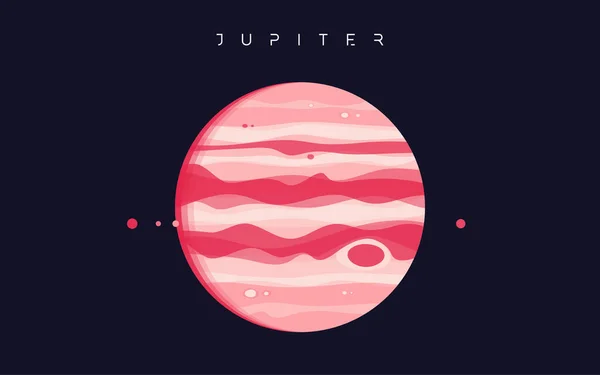 Jupiter. La cinquième planète du Soleil. Illustration vectorielle — Image vectorielle