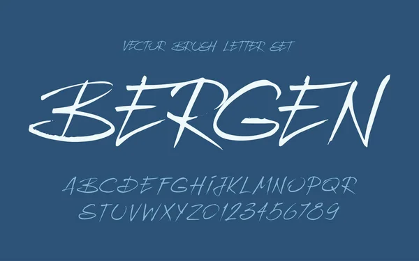 Conjunto de letras de escova de vetor caligráfico manuscrito expressivo — Vetor de Stock
