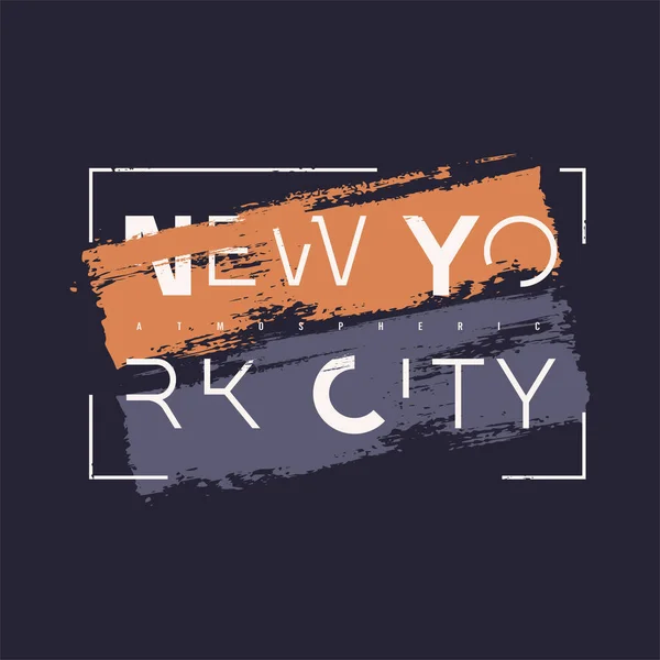 Diseño de camiseta gráfica vectorial, póster, impresión sobre el tema de la ciudad de Nueva York — Vector de stock