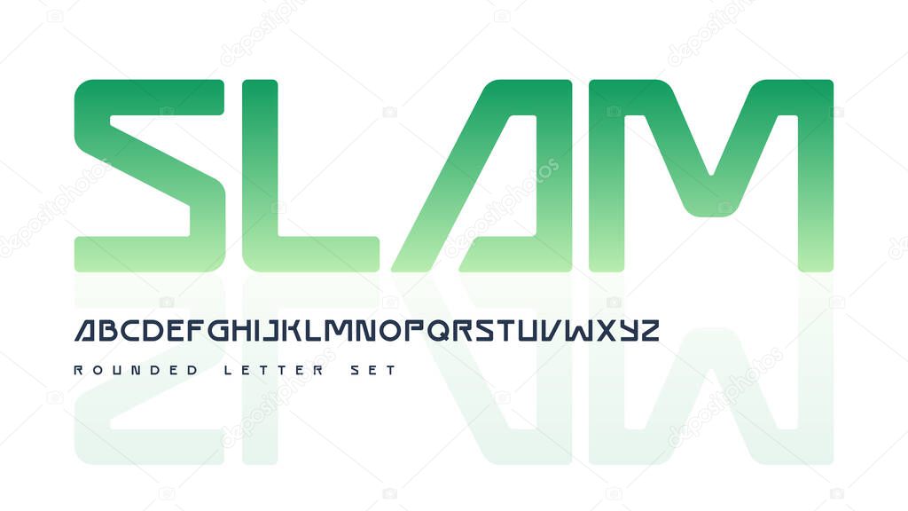 Contemporary geometric rounded uppercase letter set, vector alphabet, typography