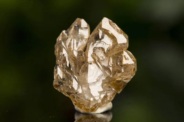 Pure Quartz Crystal cluster on black background