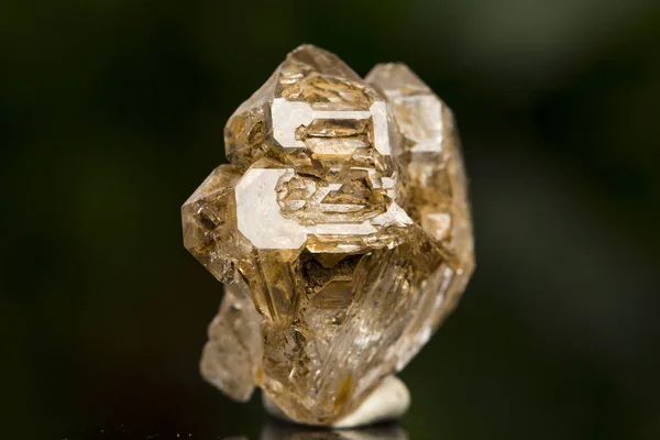 Pure Quartz Crystal cluster on black background