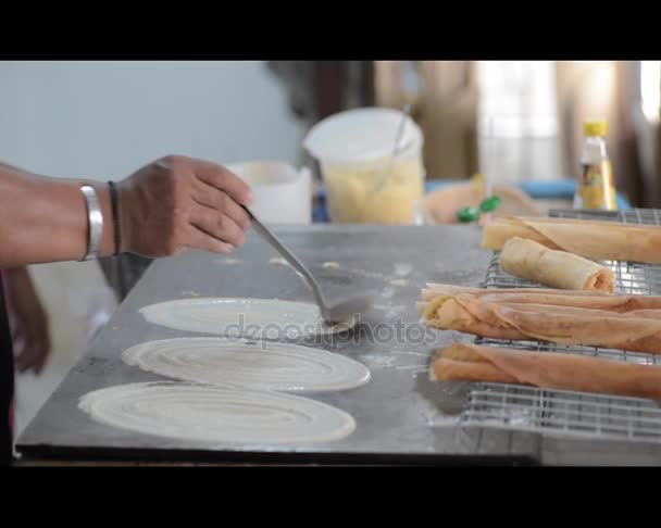 タイのパンケーキ調理 — ストック動画