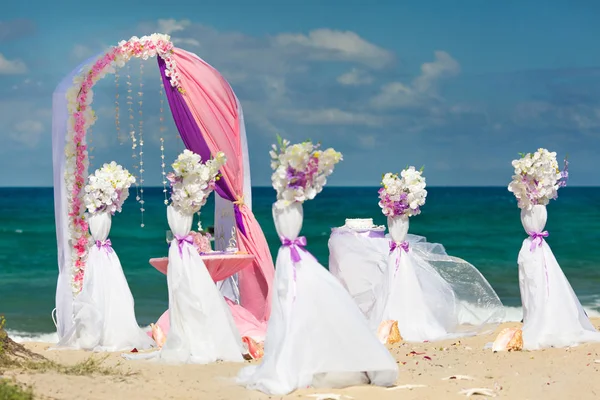 Decorações para casamento na praia — Fotografia de Stock