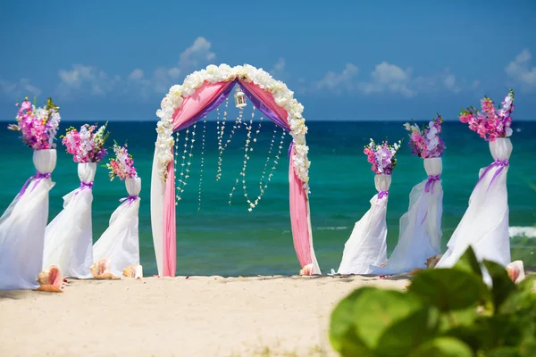 Decorações para casamento na praia — Fotografia de Stock