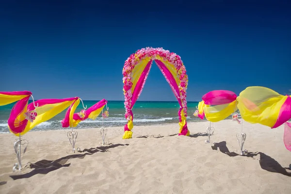 Decorazioni per matrimoni in spiaggia — Foto Stock