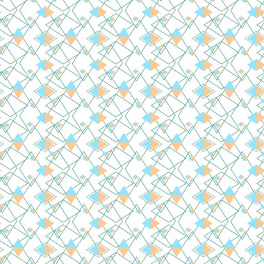 Mavi ve turuncu eşkenar dörtgen şeklinde kusursuz desenler. Basit geometrik soyutlama