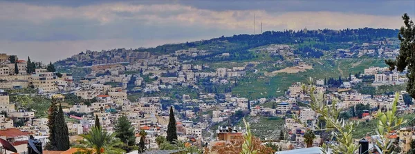 耶路撒冷是以色列宗教和文化生活的中心 有三种宗教的城市和著名的建筑遗迹 旧城和风景景观 — 图库照片