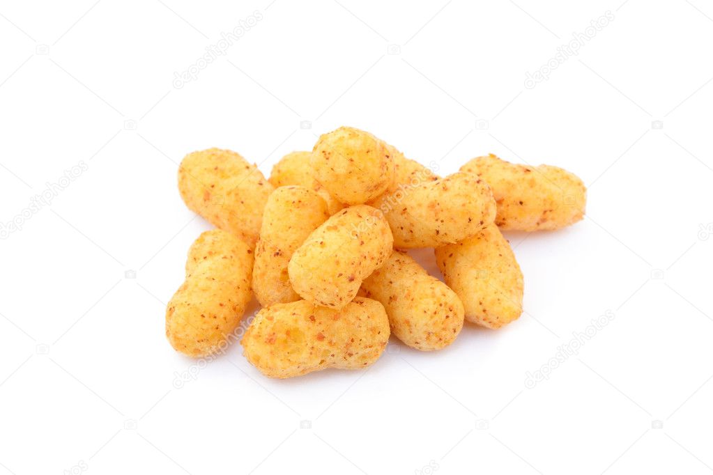 Peanut puffs isolated