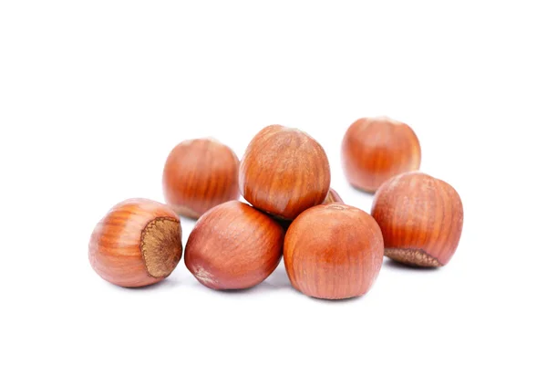 Group hazelnuts isolated — Stock Photo, Image