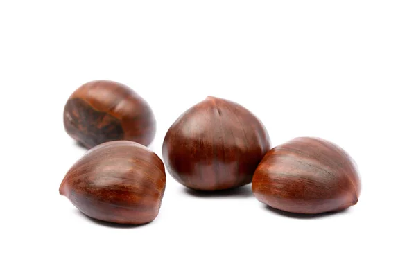 Chestnuts isolated on white background — Stock Photo, Image