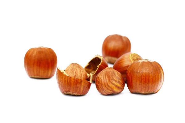 Group fresh hazelnuts — Stock Photo, Image