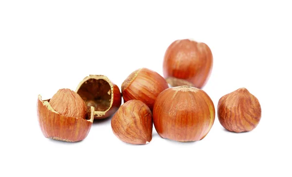 Group fresh hazelnuts — Stock Photo, Image