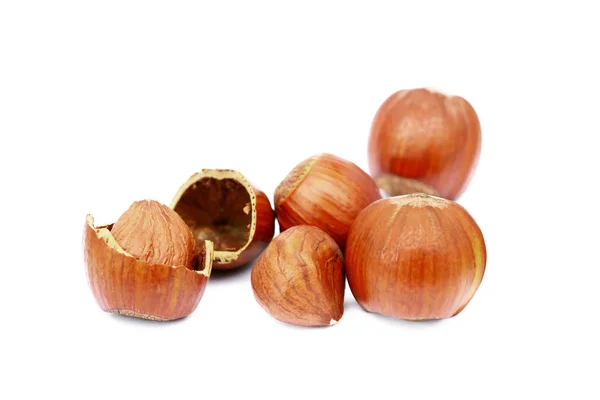 Group fresh hazelnuts — Stock Photo, Image