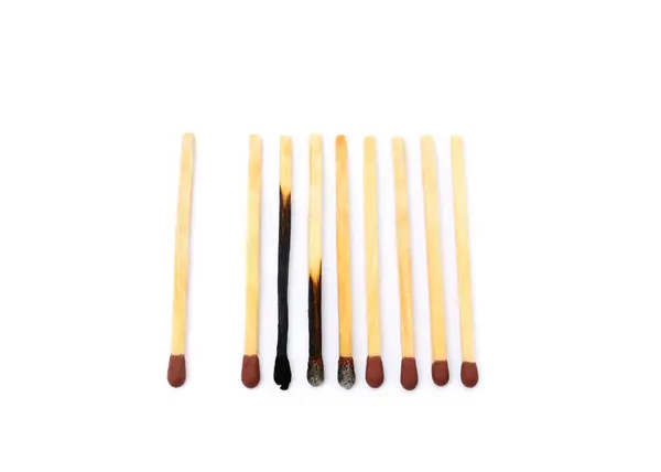 Laid used matchsticks — Stock Photo, Image